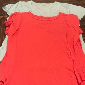 Women's Coral and Mint Tops
